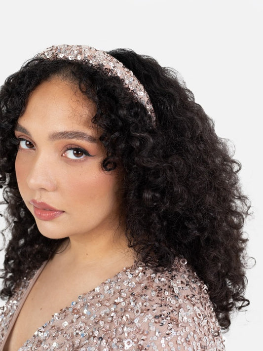 Maya Taupe Blush Embellished Headband