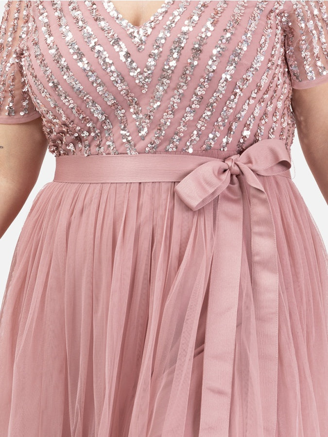 Maya Dusty Pink Satin Sash Belt