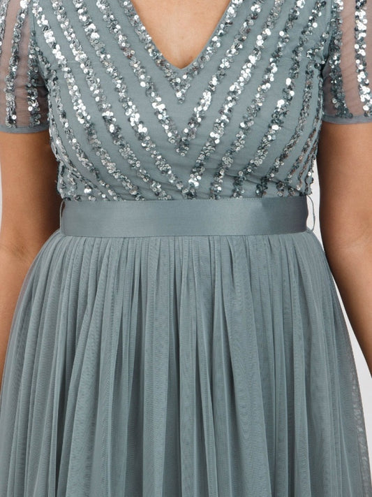 Maya Misty Green Satin Sash Belt