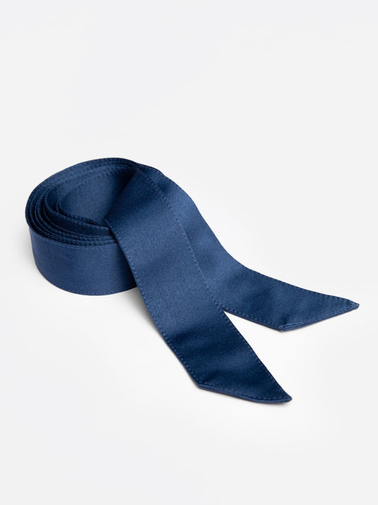Maya French Navy Satin Sash Belt