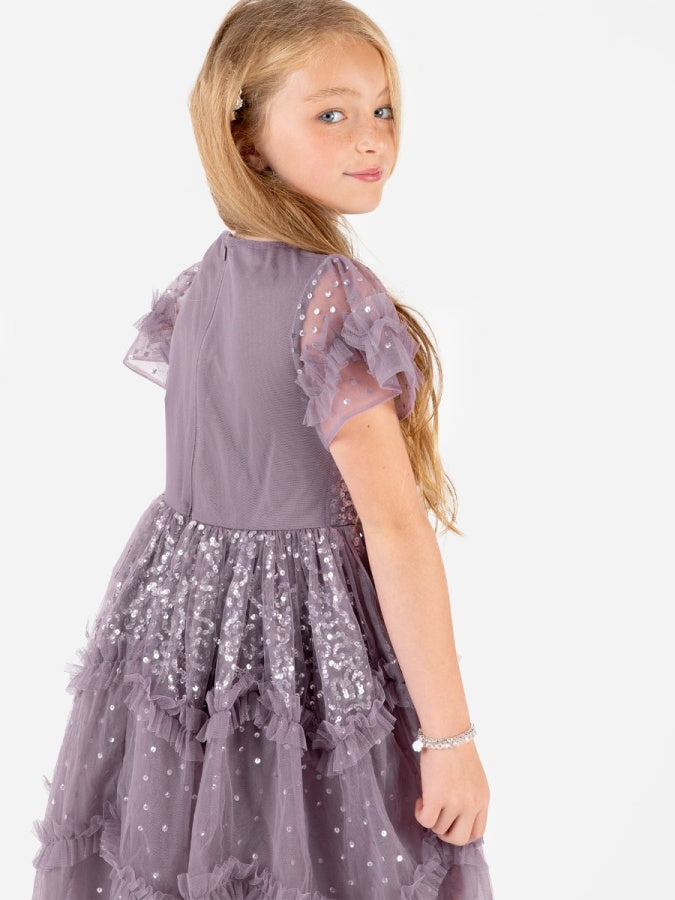 Mini Maya Moody Lilac Fully Embellished Midi Dress