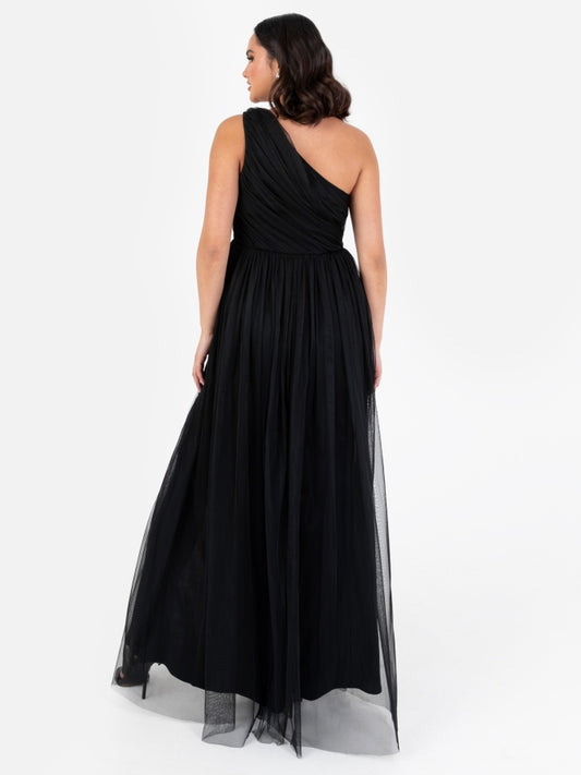 Anaya With Love Recycled Black One Shoulder Maxi Dress