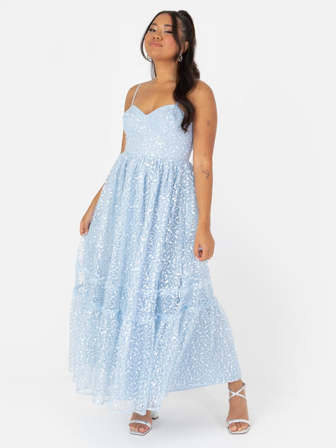 Maya Blue Sequin & Embroidery Cami Midaxi Dress Maya Deluxe Maya Blue Sequin & Embroidery Cami Midaxi Dress Maya Deluxe