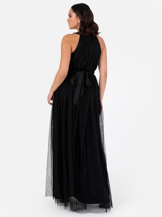 Anaya With Love Recycled Black Halter Neck Maxi Dress