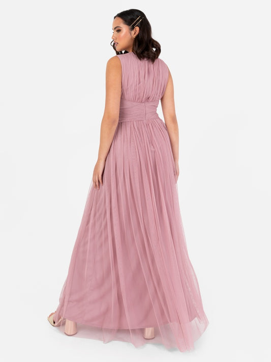Anaya With Love Recycled Blush Pink Sleeveless V Neck Maxi Dress