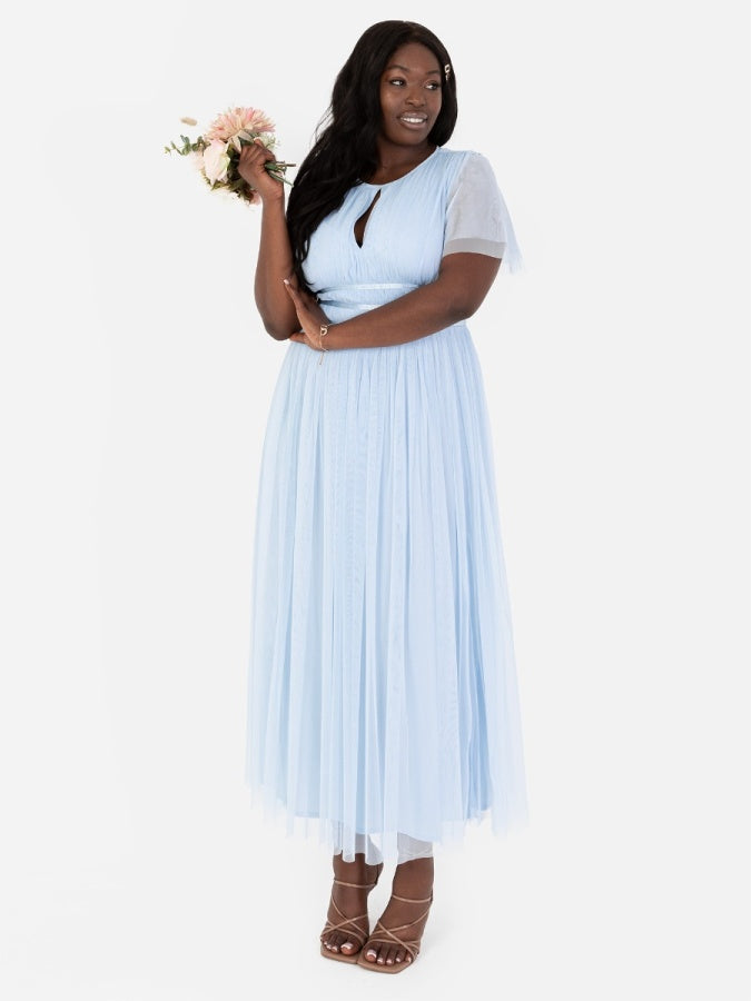Anaya With Love Recycled Light Blue Midaxi Dress With Keyhole Detail