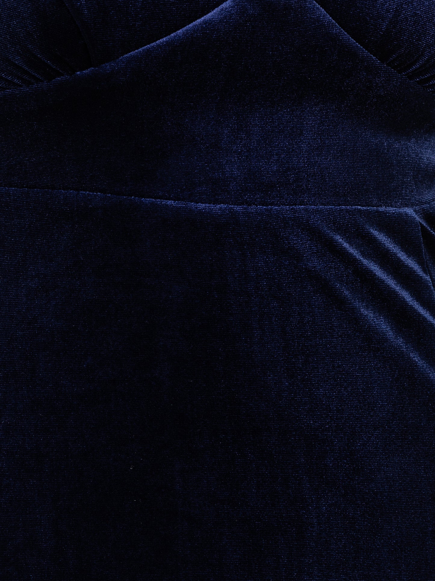 Maya Navy V Neck 3/4 Flute Sleeve Velvet Maxi Dress