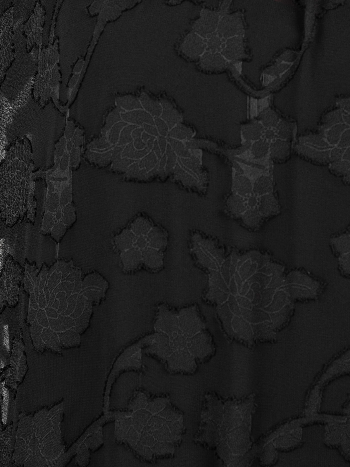 Anaya With Love Recycled Black Floral Burnout Long Sleeve Trapeze Midaxi Dress