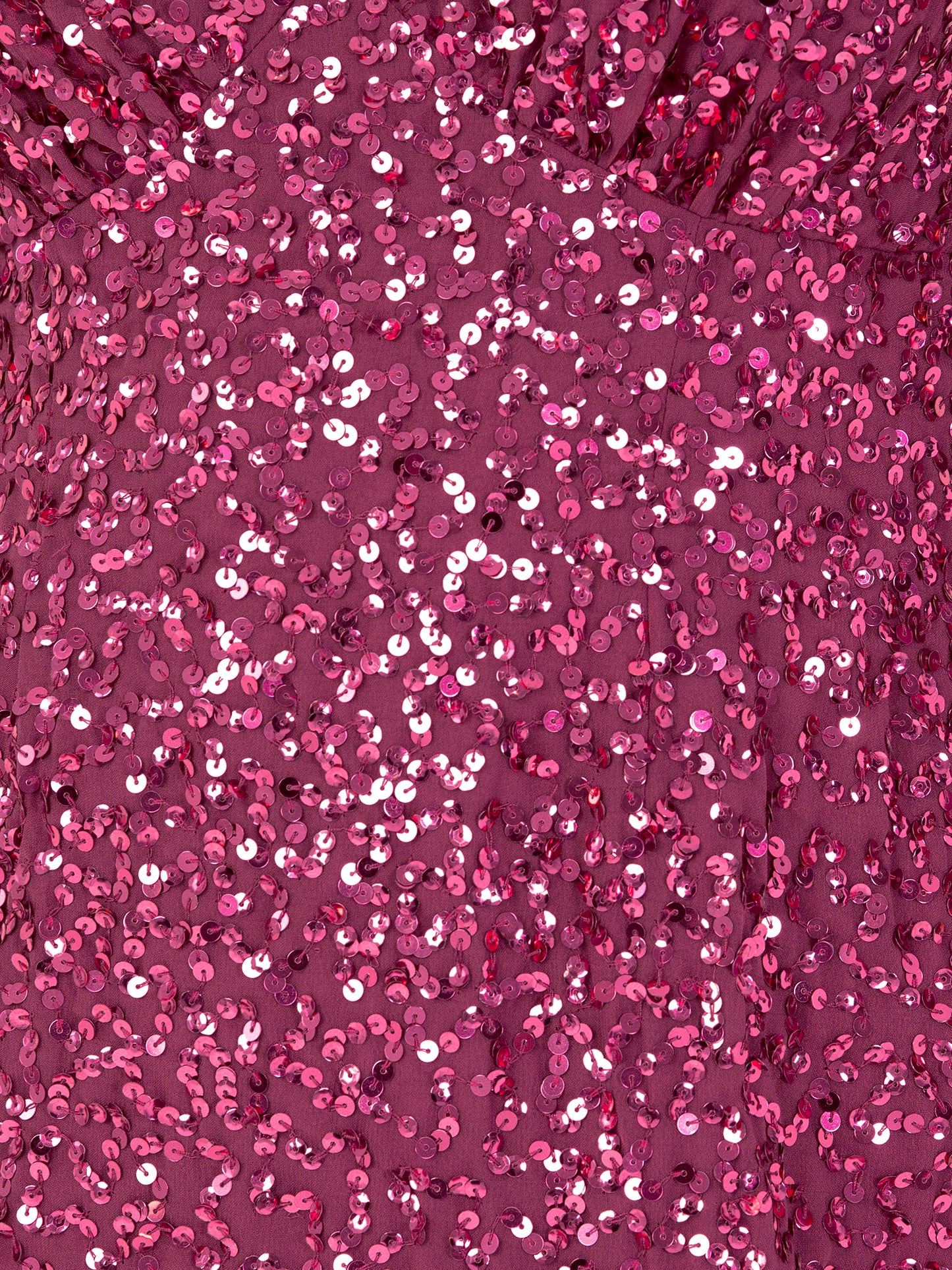 Maya Deep Pink Fully Embellished Blouson Sleeve Maxi Dress