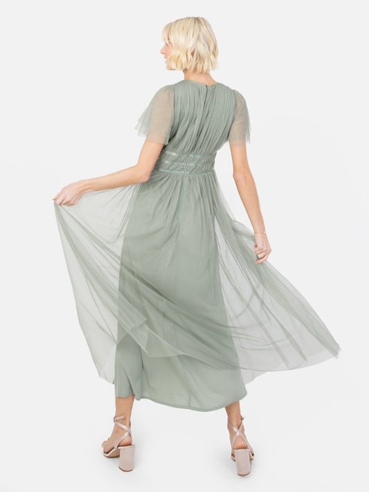 Anaya With Love Recycled Frosty Green Midaxi Dress With Keyhole Detail