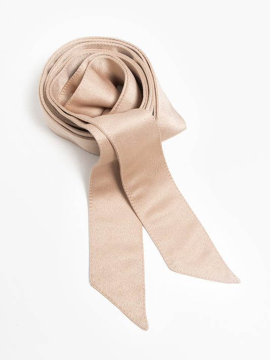 Maya Taupe Blush Satin Sash Belt