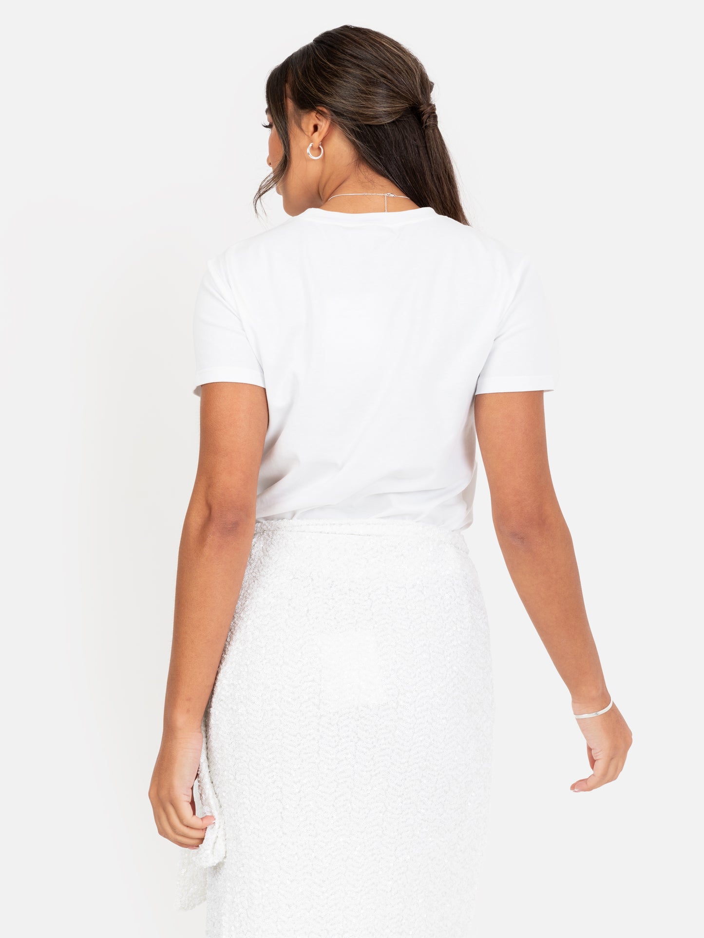 Maya White Embroidered 'Bride' T-shirt