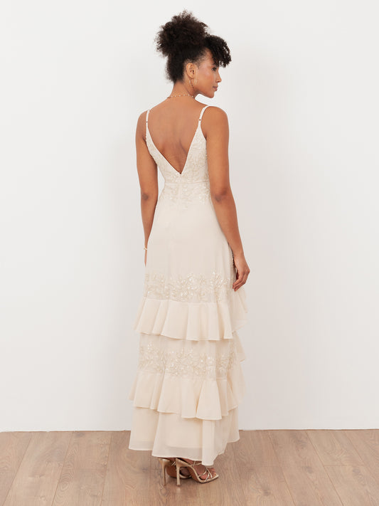 Maya Vanilla Embellished Cami Maxi Dress