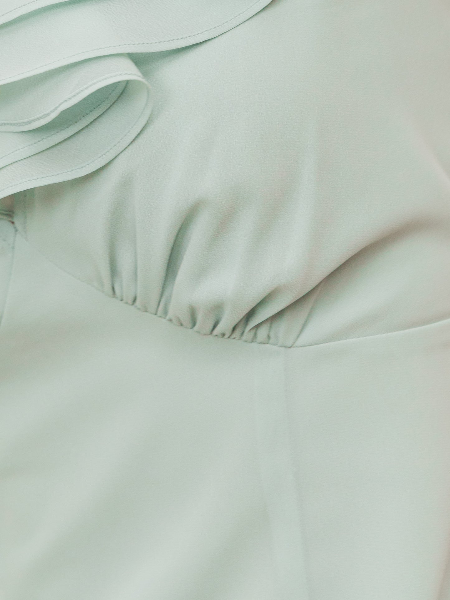 Anaya With Love Recycled Mint V Neck Ruffle Maxi Dress