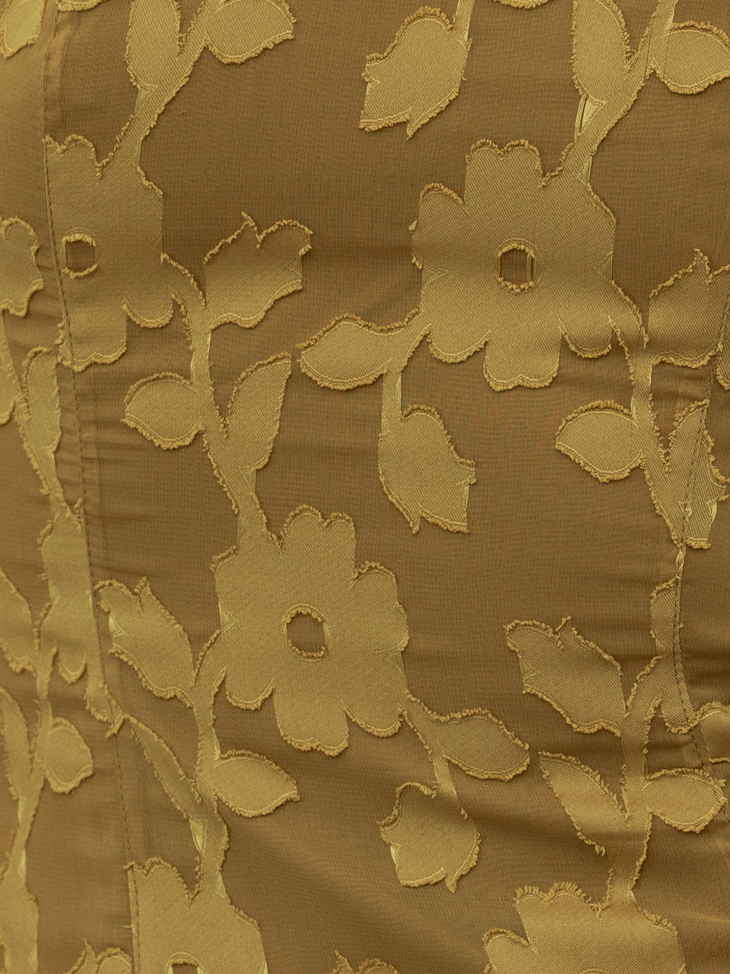 Anaya With Love Recycled Golden Olive Floral Burnout Bandeau Maxi Dress