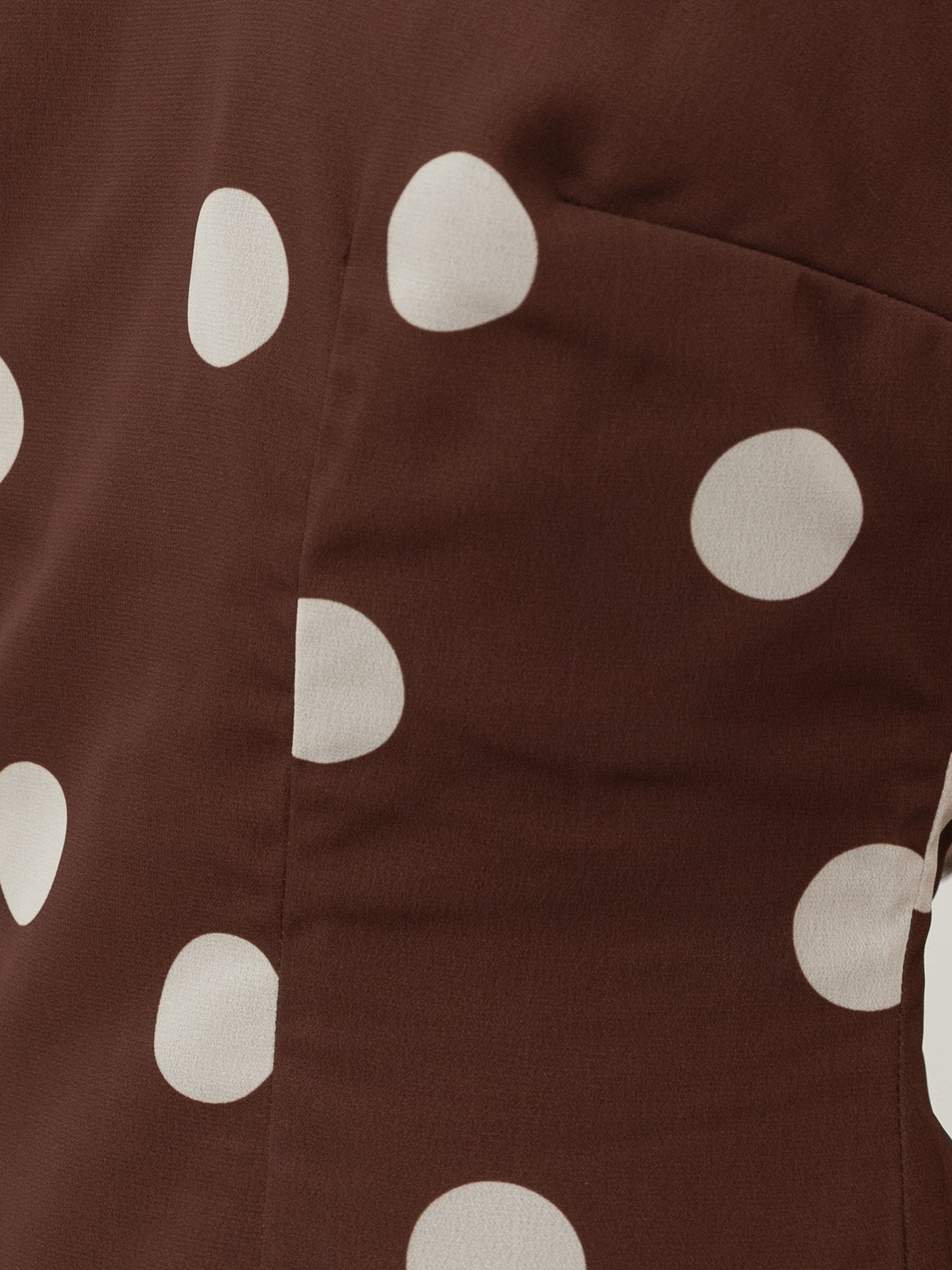 Anaya With Love Recycled Brown Polka Dot Halter Neck & Open Back Maxi Dress