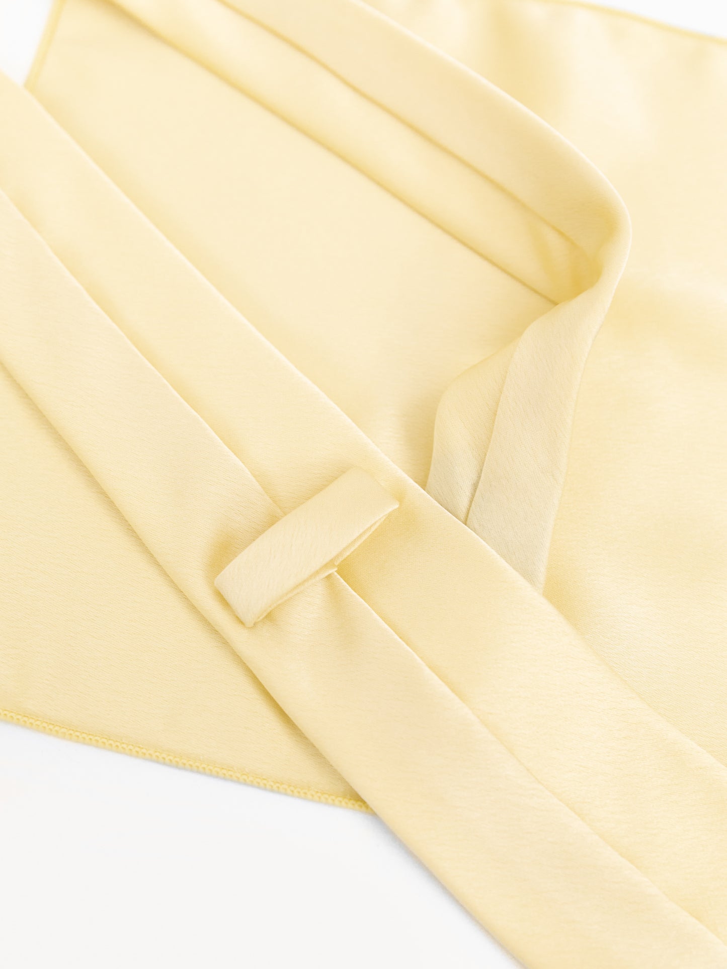 Maya Buttercream Satin Tie & Pocket Square Set