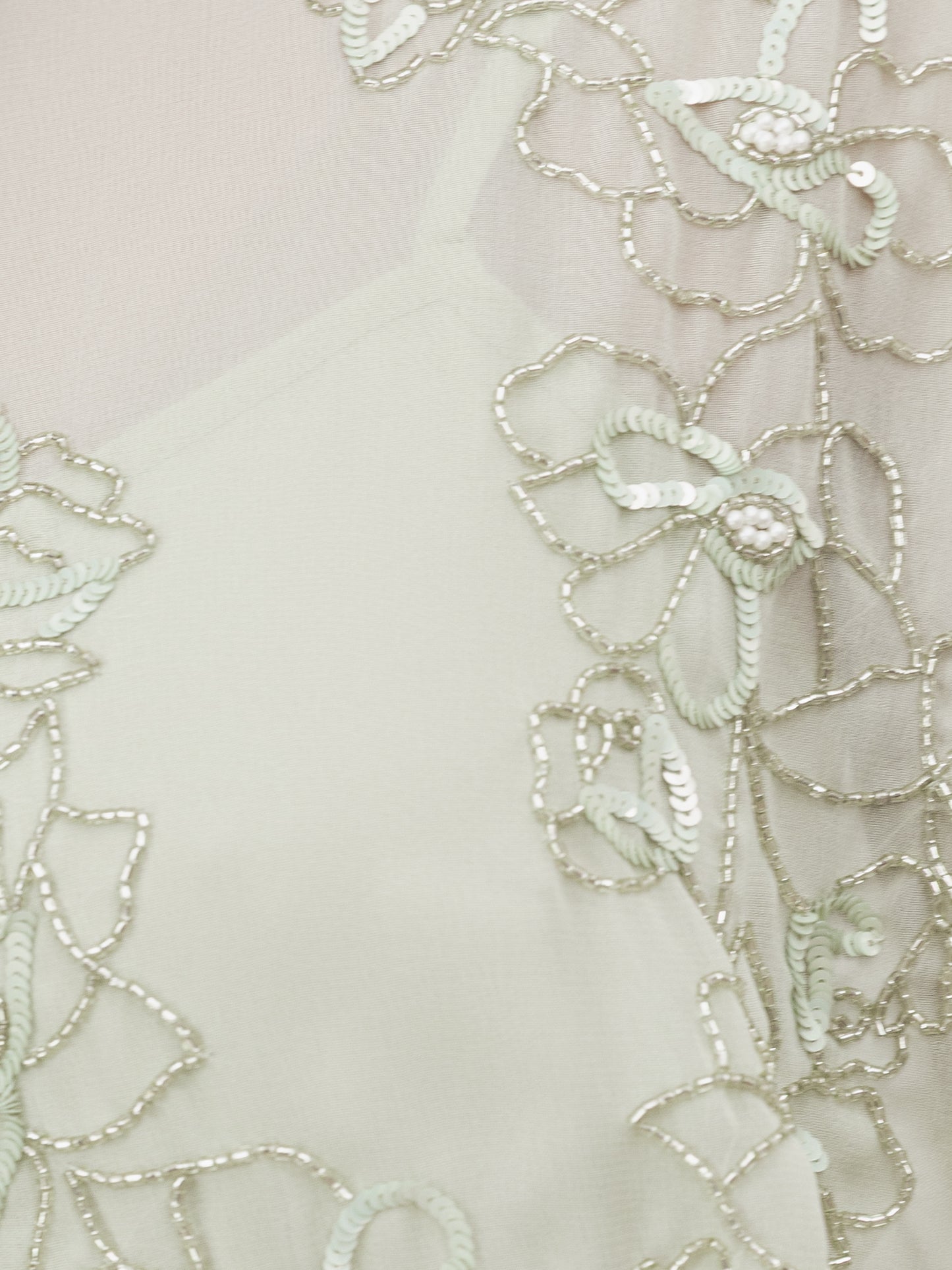 Maya Meadow Green Floral Embellished Angel Sleeve Maxi Dress