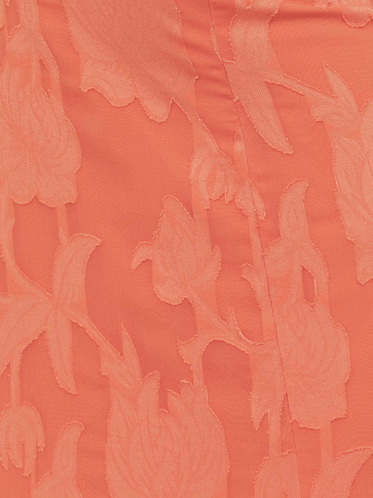 Anaya With Love Recycled Coral Floral Burnout Strappy V Neck Maxi Dress with Skirt Split & Ruffle Detail