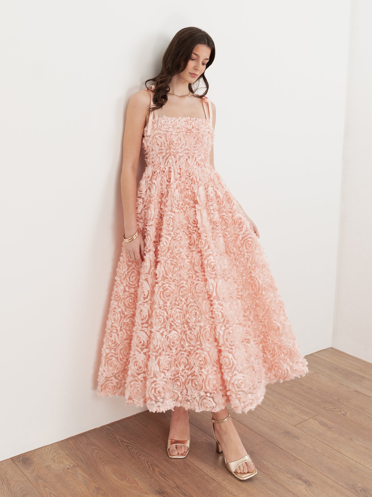 maya midi dress primrose Peach 3D Floral Cami – Maya Deluxe the Maya Midi is na_07/07/2026 What does smart casual Color:Dark red