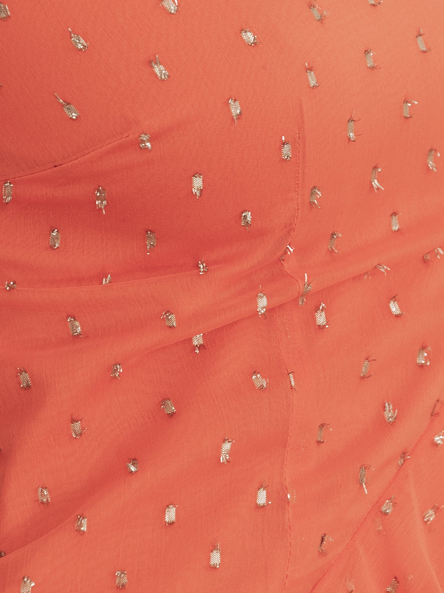Anaya With Love Recycled Coral One Shoulder Ruffle Maxi Dress