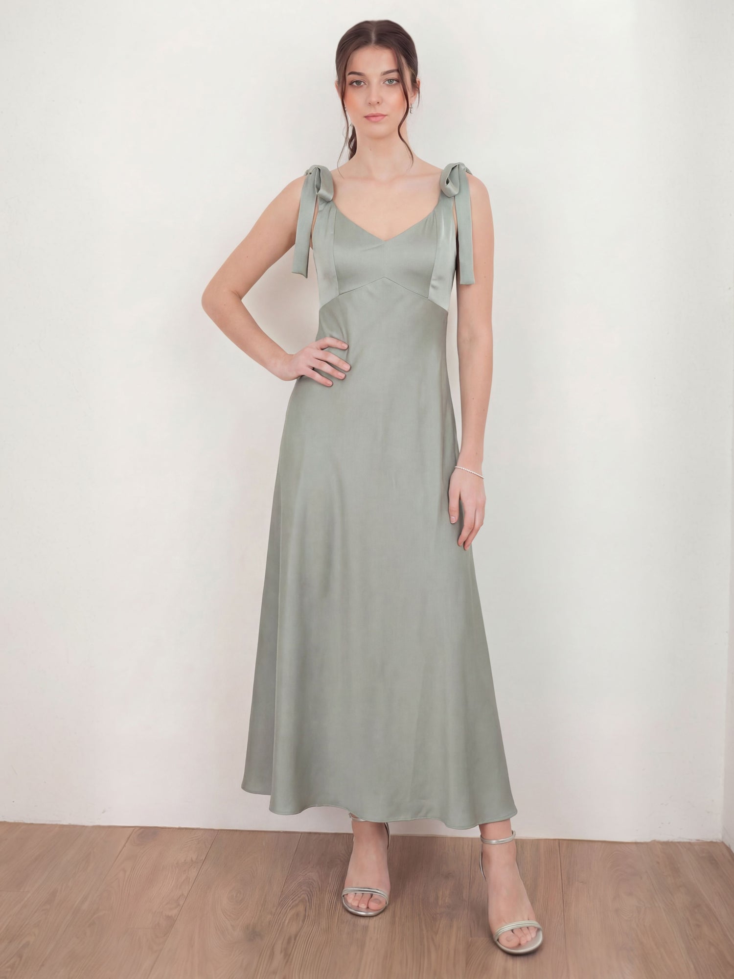 maya green bridesmaid dress Moss Green Bridesmaid Dress Matte Satin Size 3X