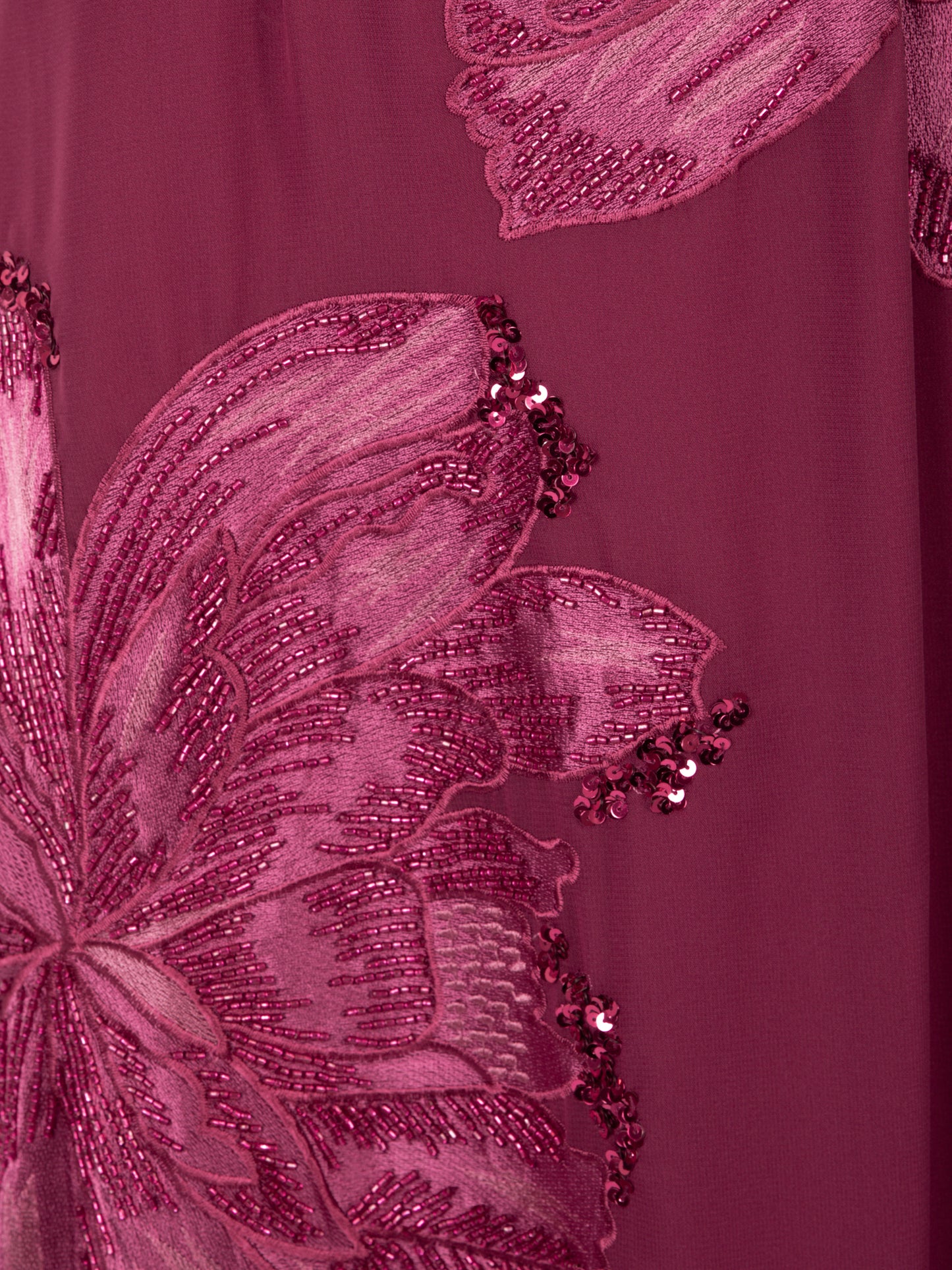 Maya Deep Pink Floral Embroidered Strappy Godet Maxi Dress
