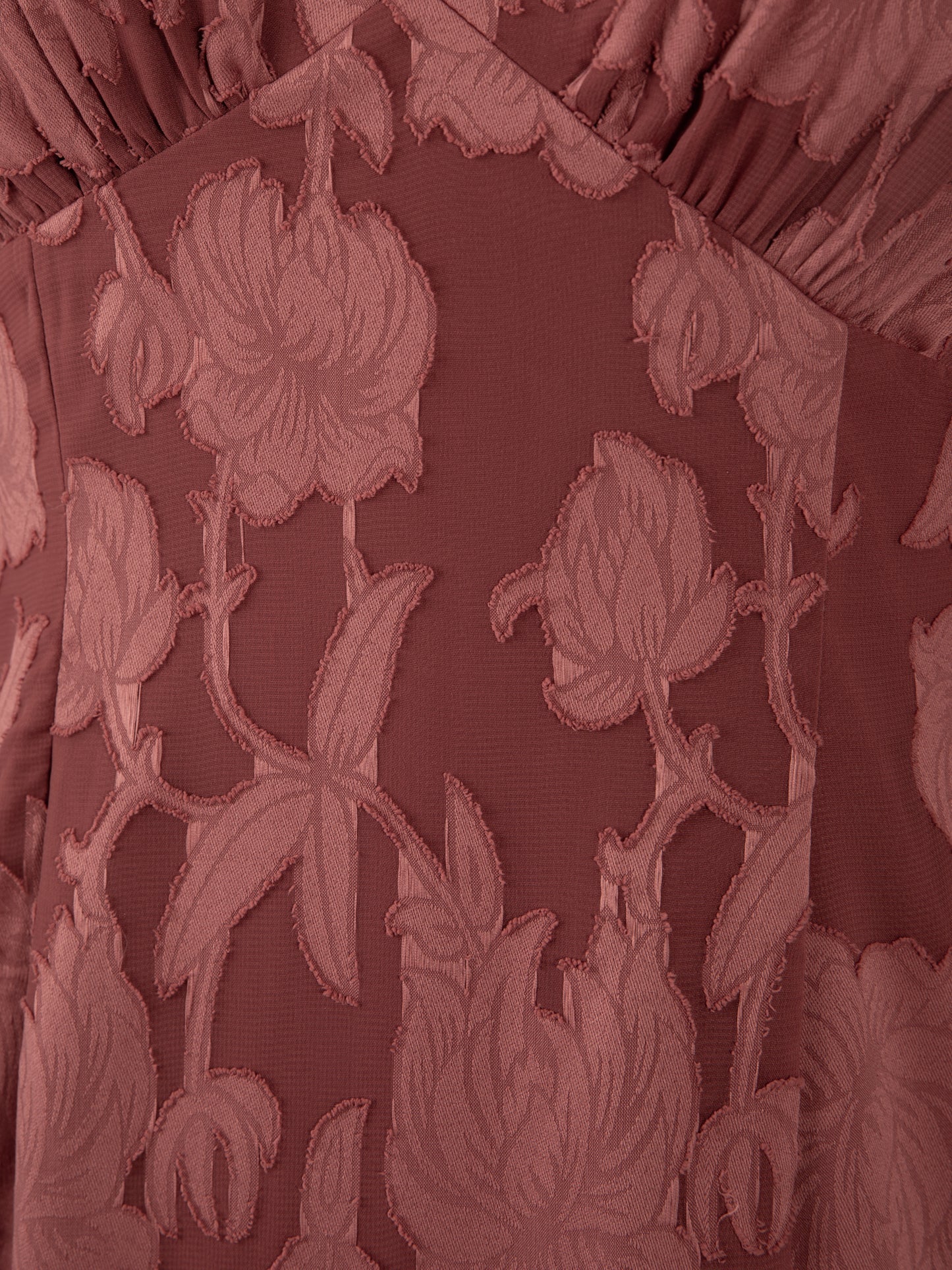 Anaya With Love Recycled Rusted Rose 3/4 Fluted Sleeves Maxi Dress