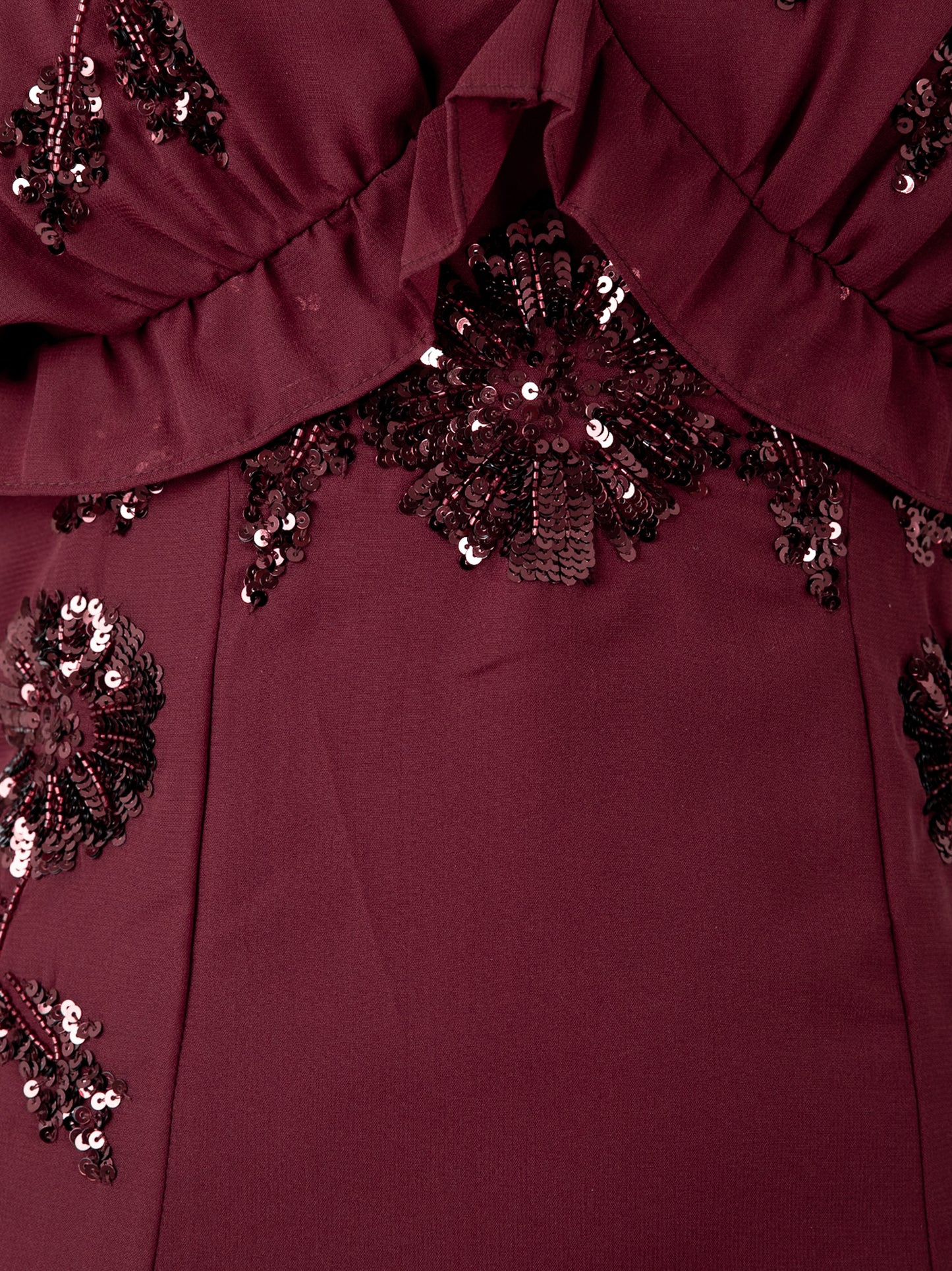 Maya Ruby Floral Embellished Cape Sleeve Midaxi Dress