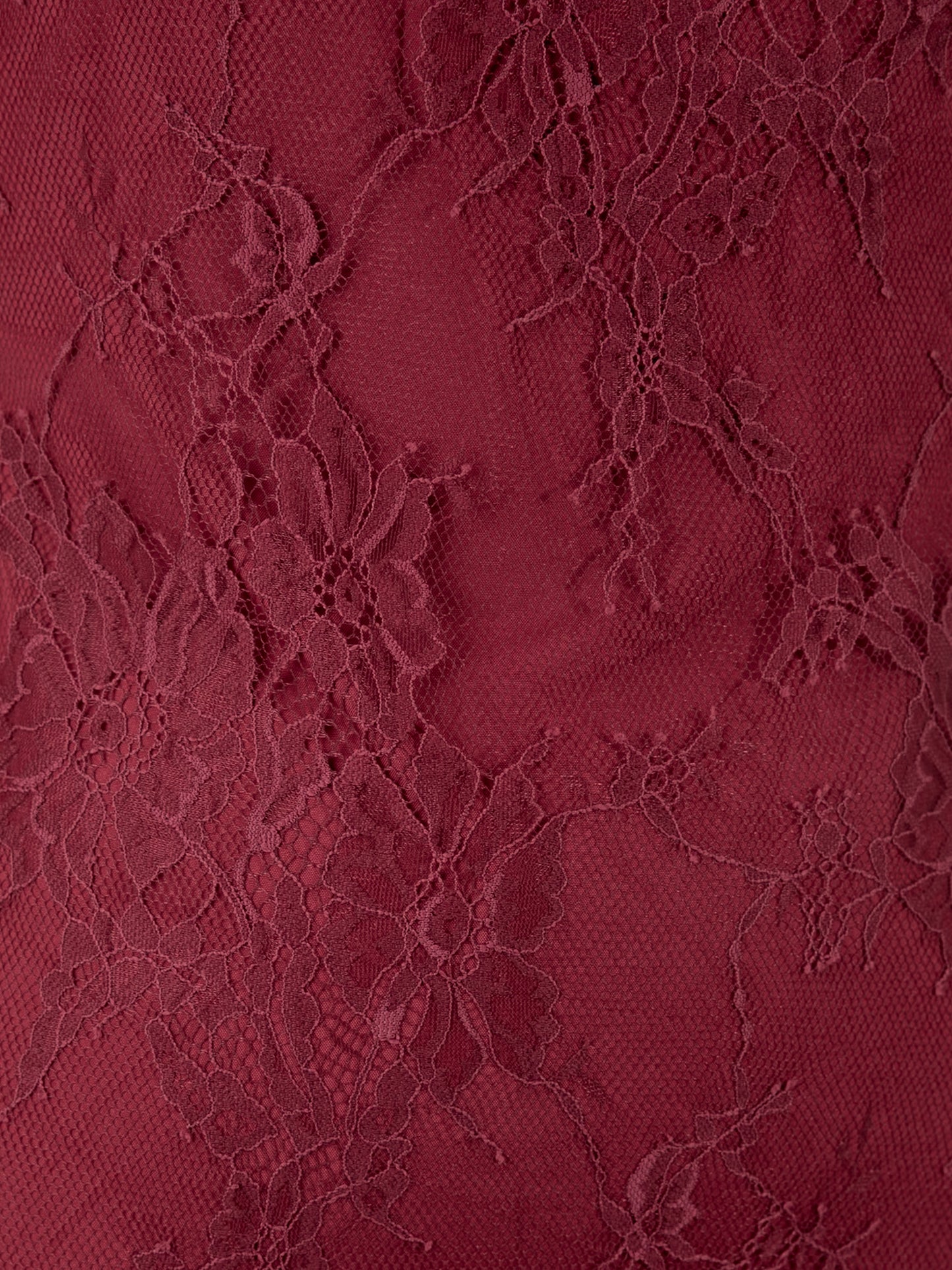 Maya Cranberry Floral Lace Halter Neck Ruffle Maxi Dress