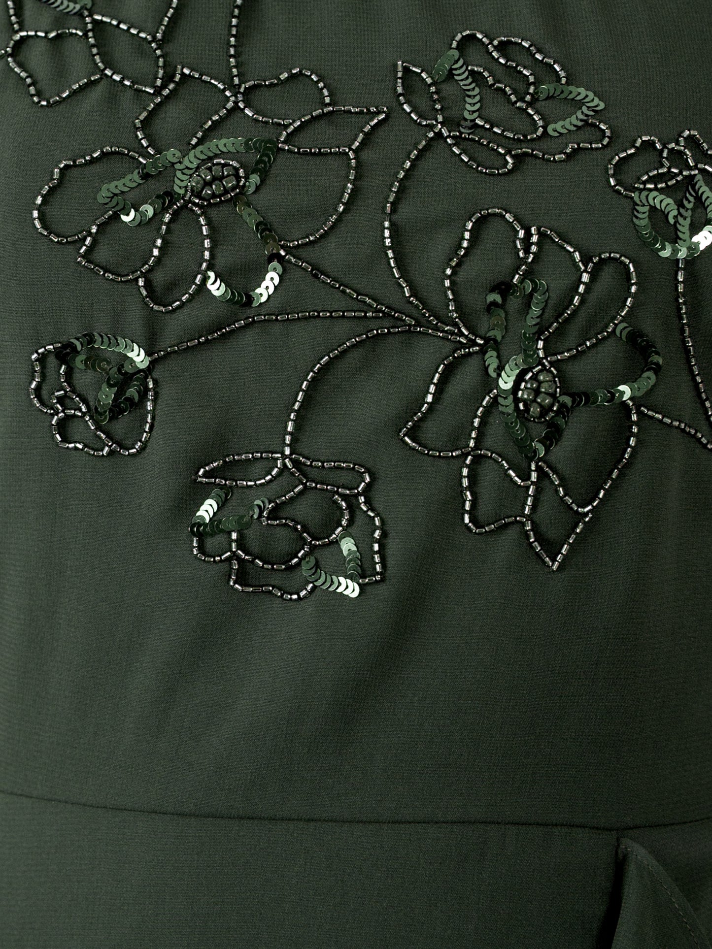Maya Forest Green Embellished One Shoulder Ruffle Midaxi Dress