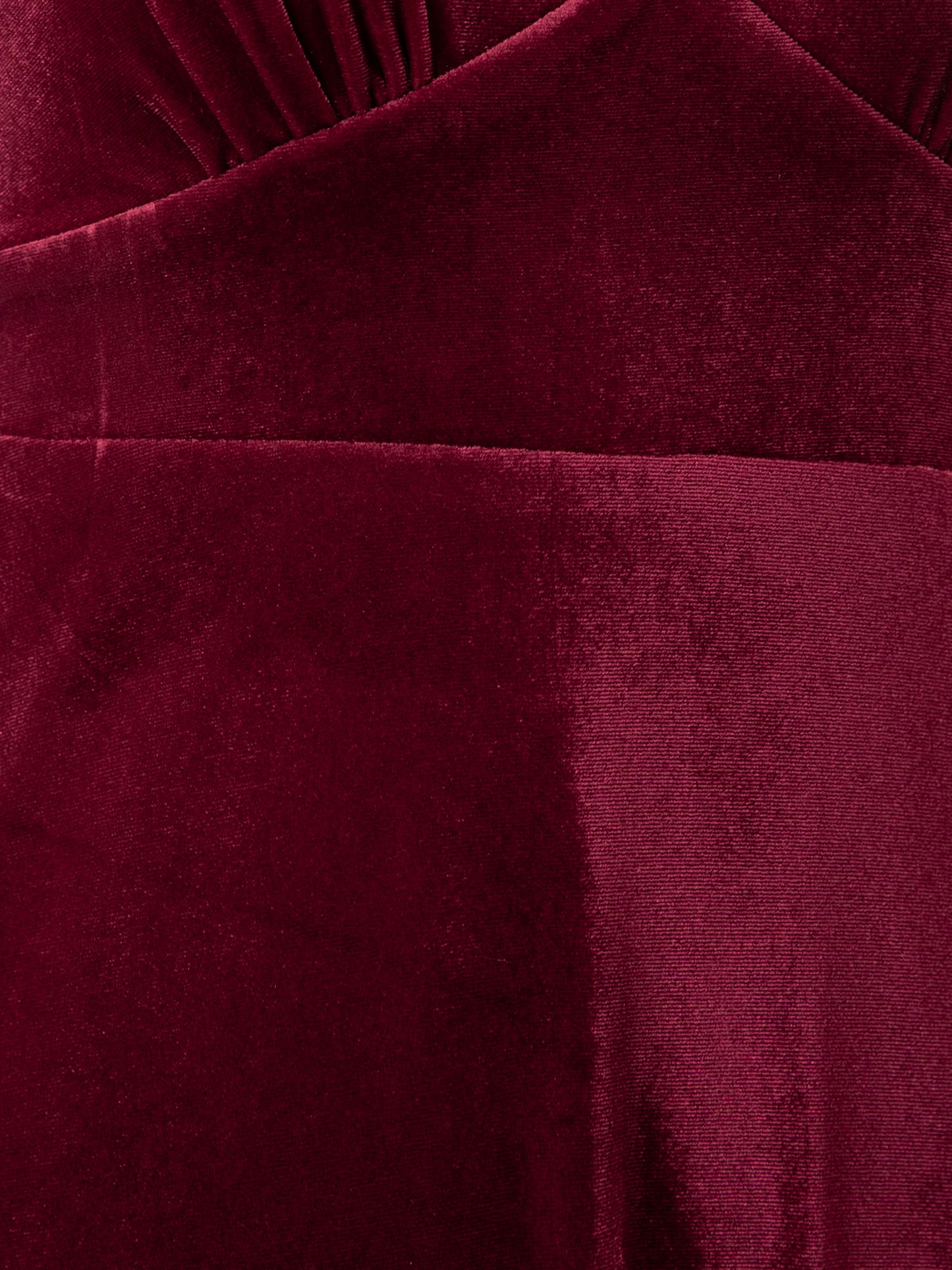 Maya Cranberry V Neck 3/4 Flute Sleeve Velvet Maxi Dress
