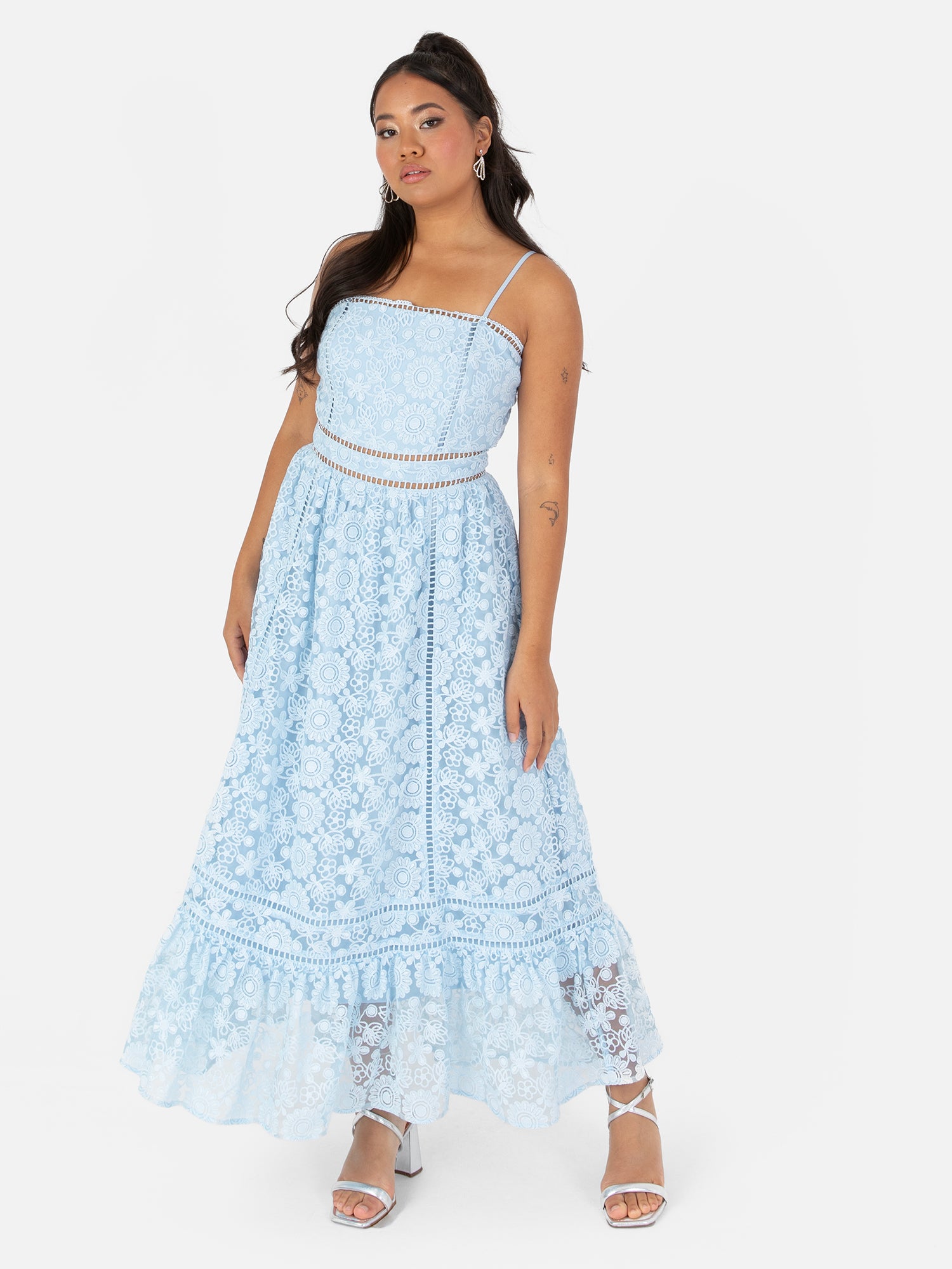 Maya Blue Floral Cami Midi Dress Maya Deluxe Maya Blue Floral Cami Midi Dress Maya Deluxe