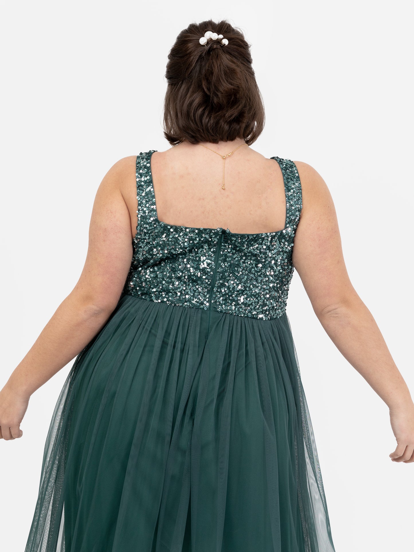 Maya Emerald Green Embellished Strappy Maxi Dress