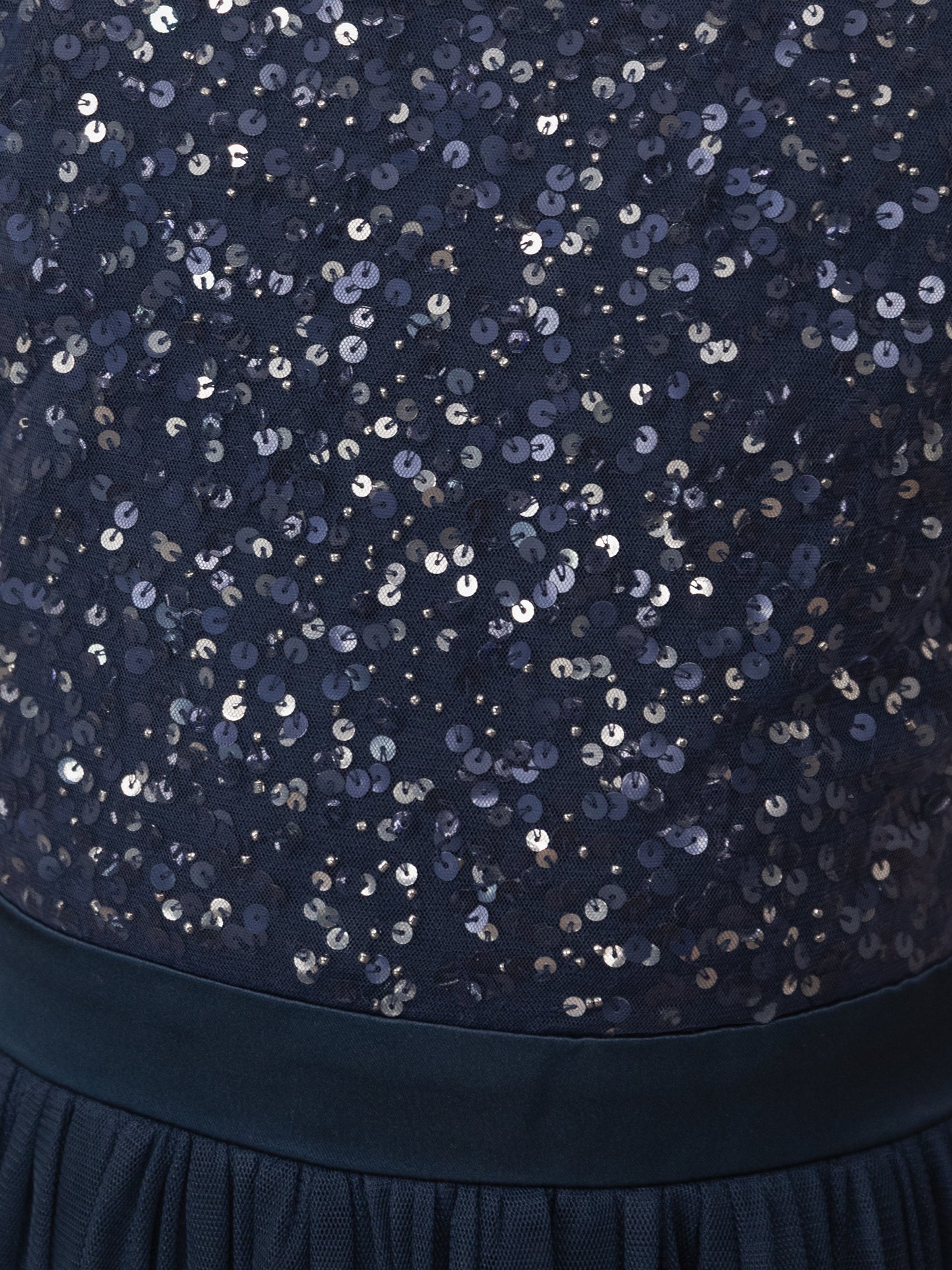 Mini Maya Navy Delicate Sequin Midi Dress With Bow