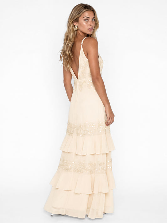 Maya Vanilla Embellished Cami Maxi Dress