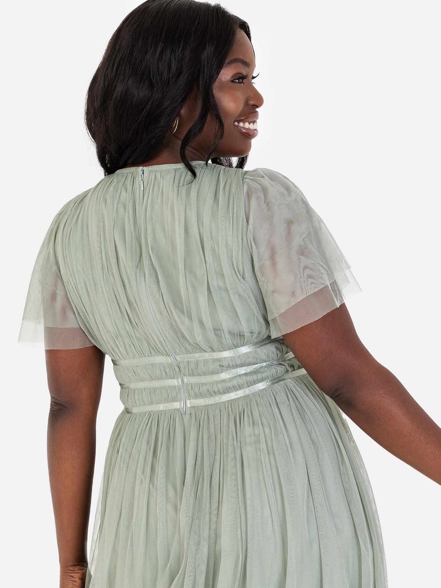 Anaya With Love Recycled Frosty Green Midaxi Dress With Keyhole Detail
