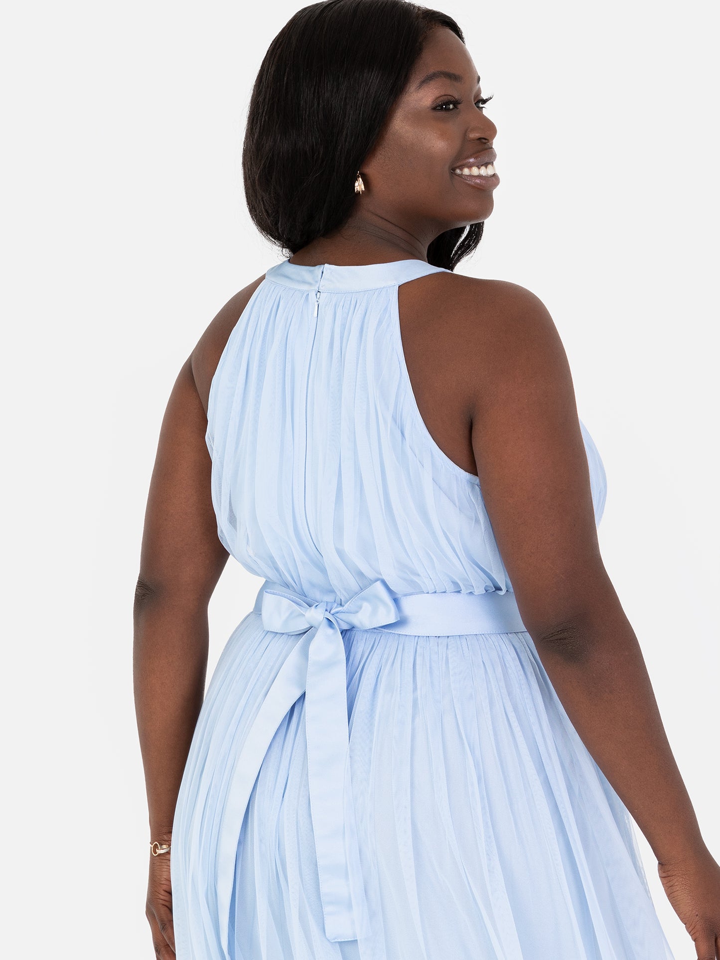 Anaya with Love Recycled Light Blue Halter Neck Maxi Dress
