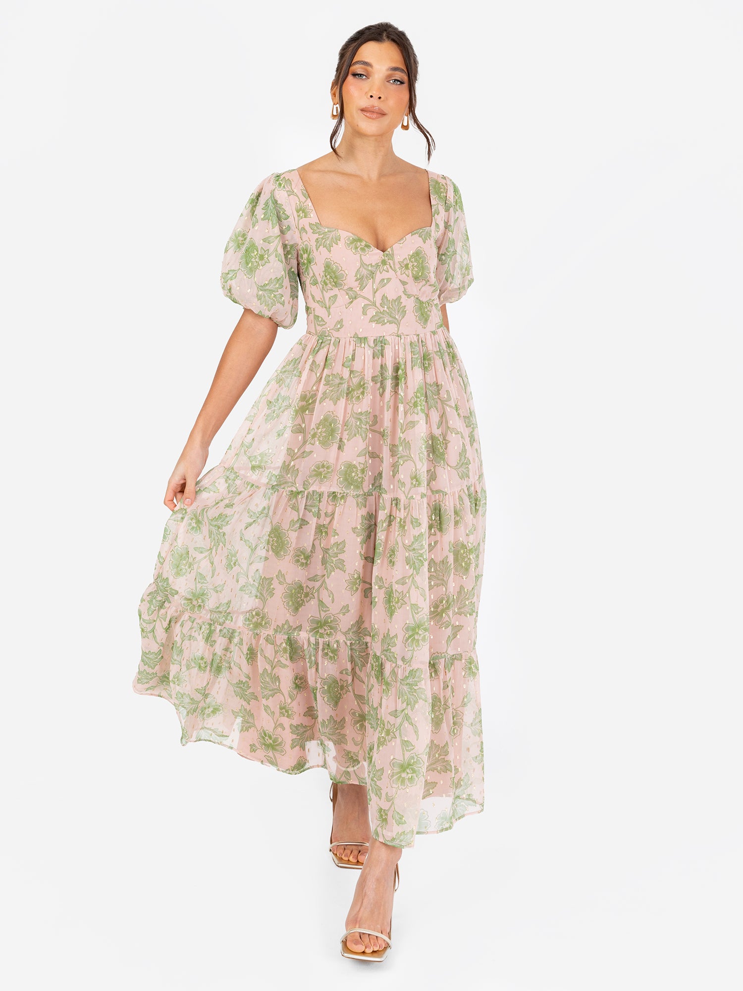 mahalia floral sweetheart ruffle midi dress Anaya With Love Floral Print Sweetheart Neck Midaxi Dress with Self-Ti –  Maya Deluxe