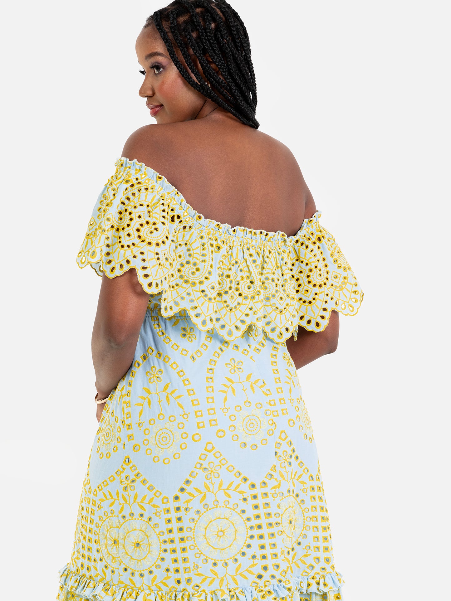 Maya Broderie Bardot Midi Dress