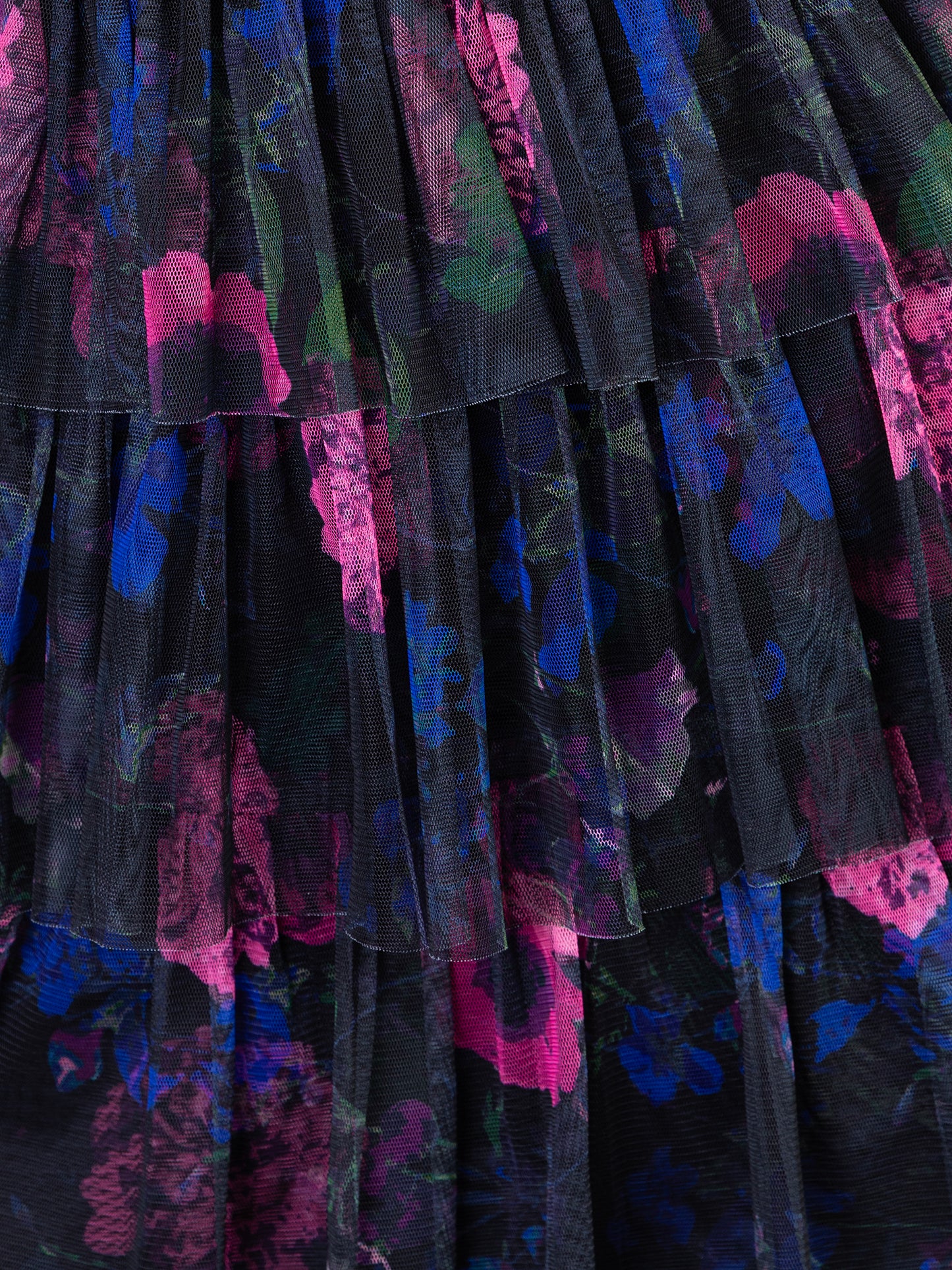 Anaya With Love Recycled Floral Plunge V Neck Tiered Tulle Midaxi Dress