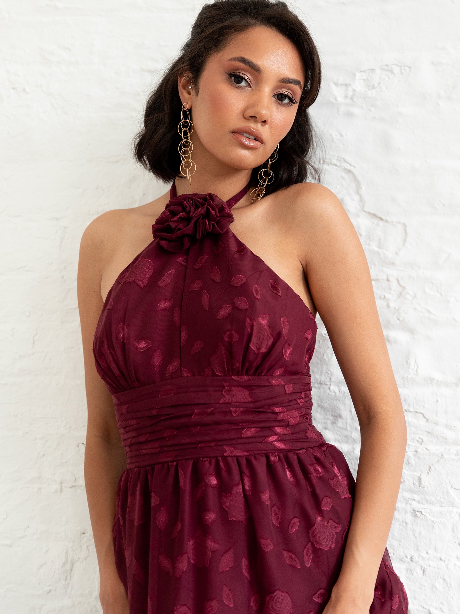 maya burgundy dress Maya Collared Dress in Burgundy