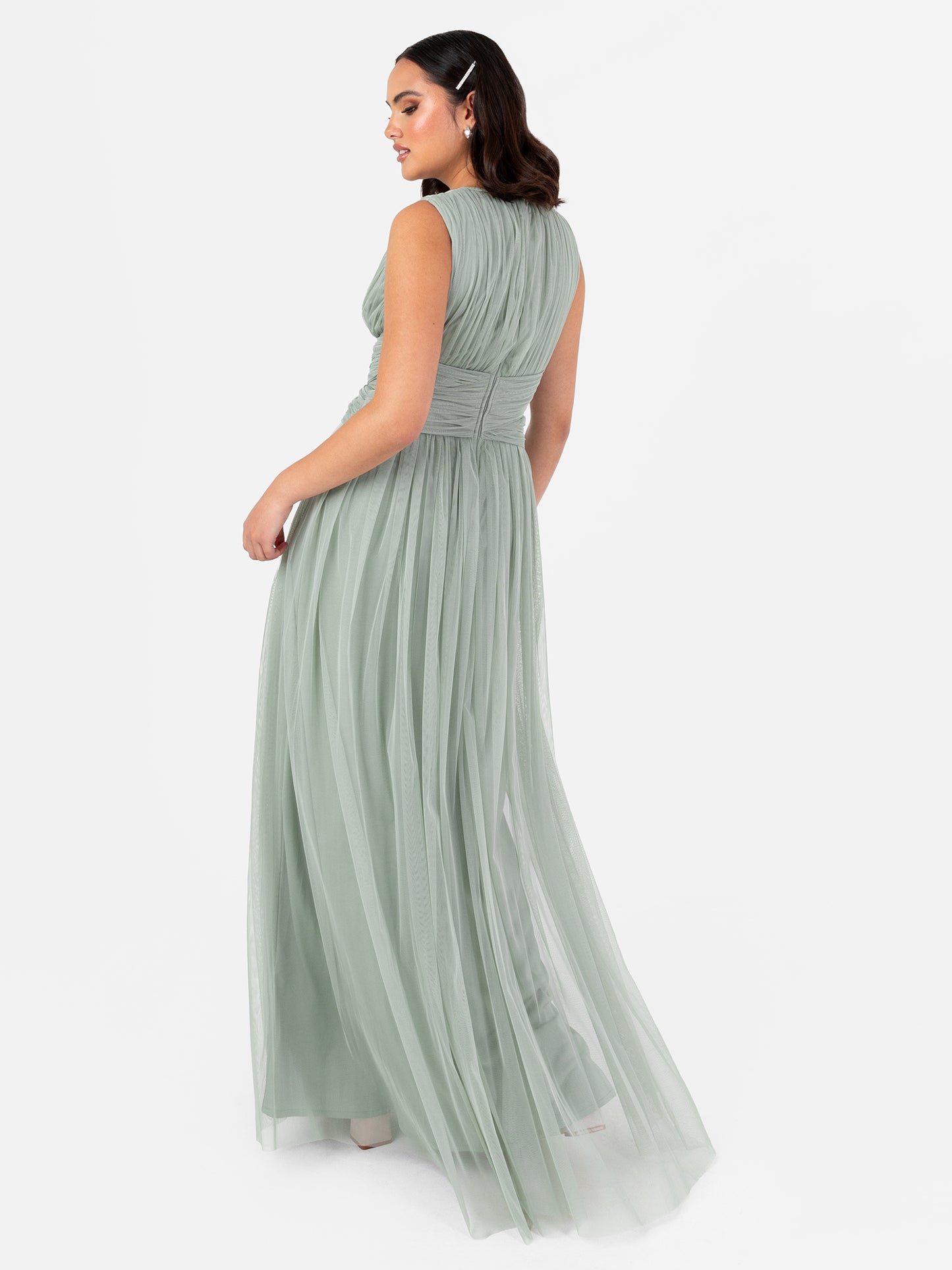 Anaya With Love Recycled Frosty Green Sleeveless V Neck Maxi Dress