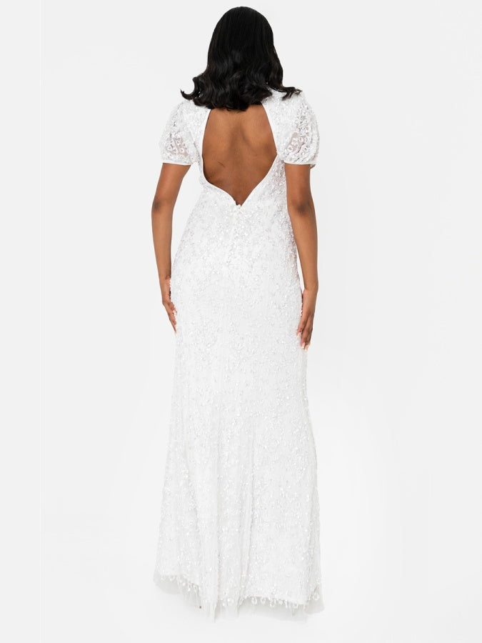 Maya Bridal Embellished High Neck Maxi Dress with Keyhole Back