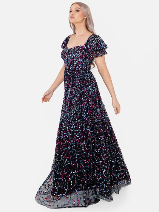Maya Fully Embellished Sweetheart Neckline Maxi Dress