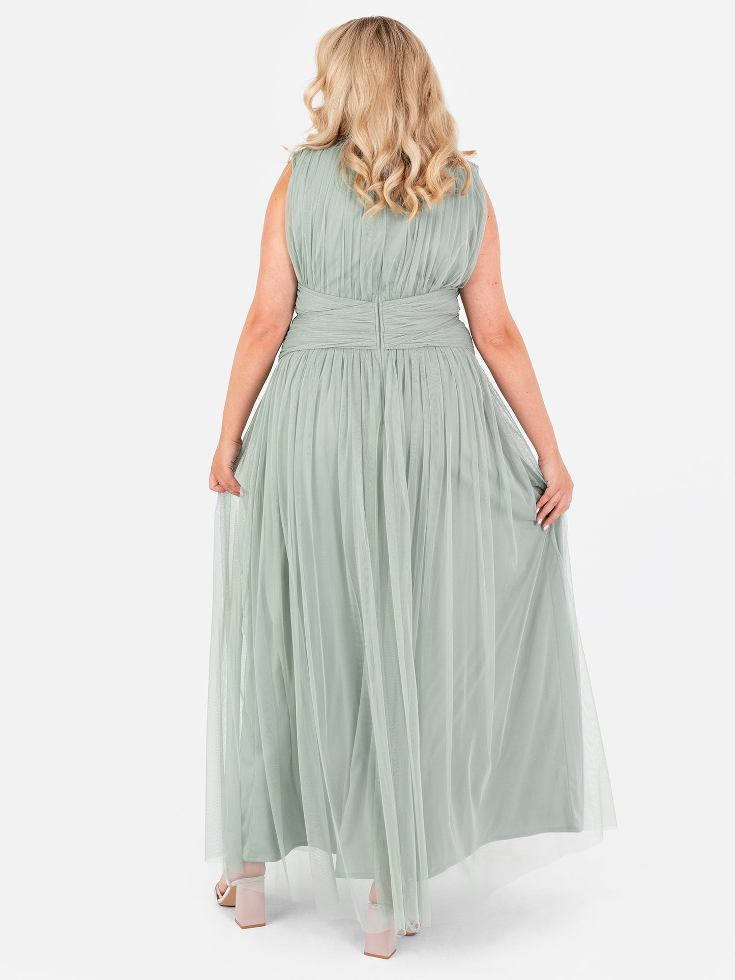Anaya With Love Recycled Frosty Green Sleeveless V Neck Maxi Dress