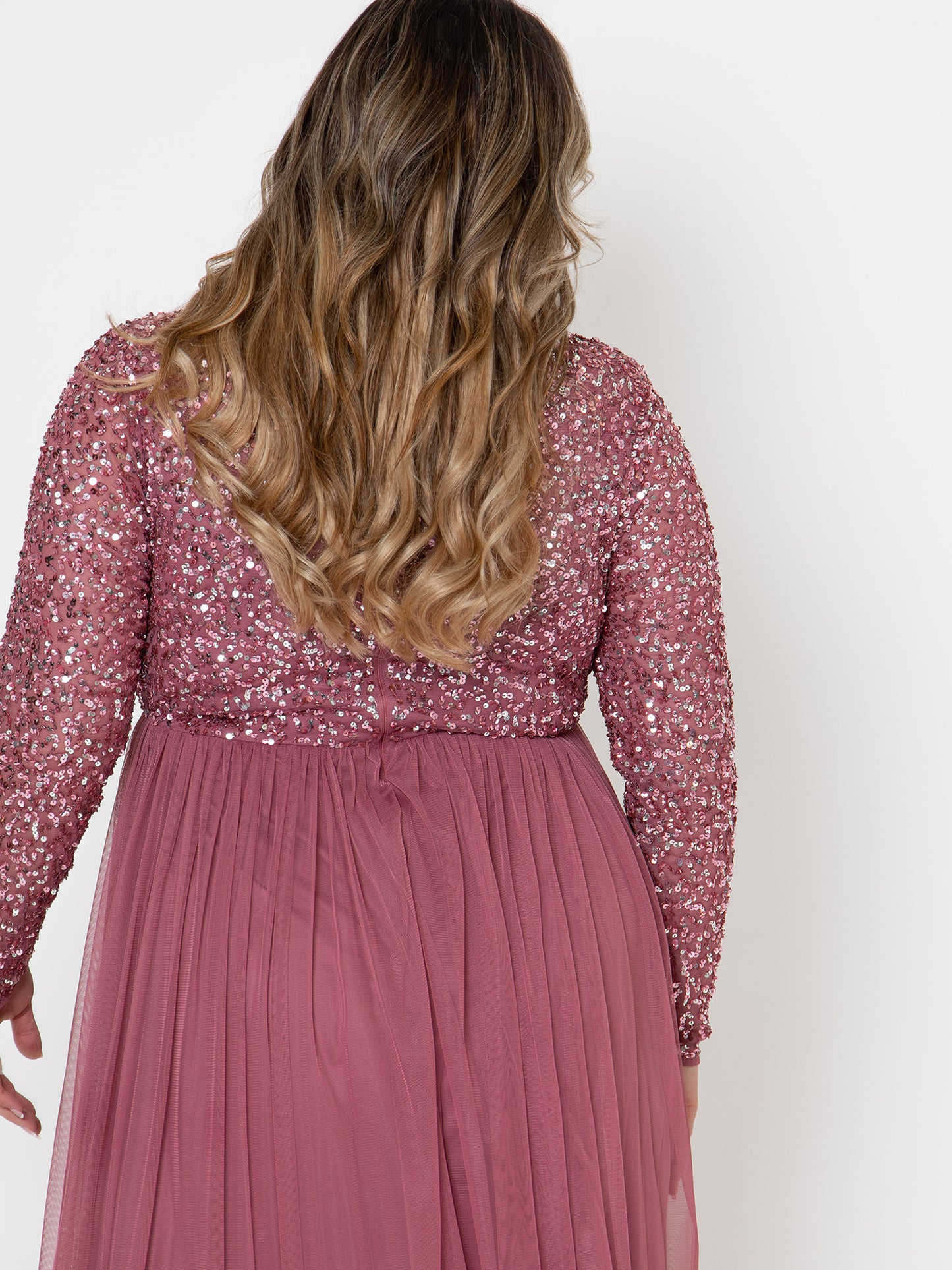 Maya Desert Rose Embellished Long Sleeve Maxi Dress