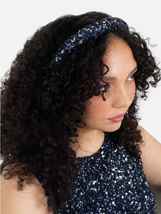 Maya Navy Embellished Headband