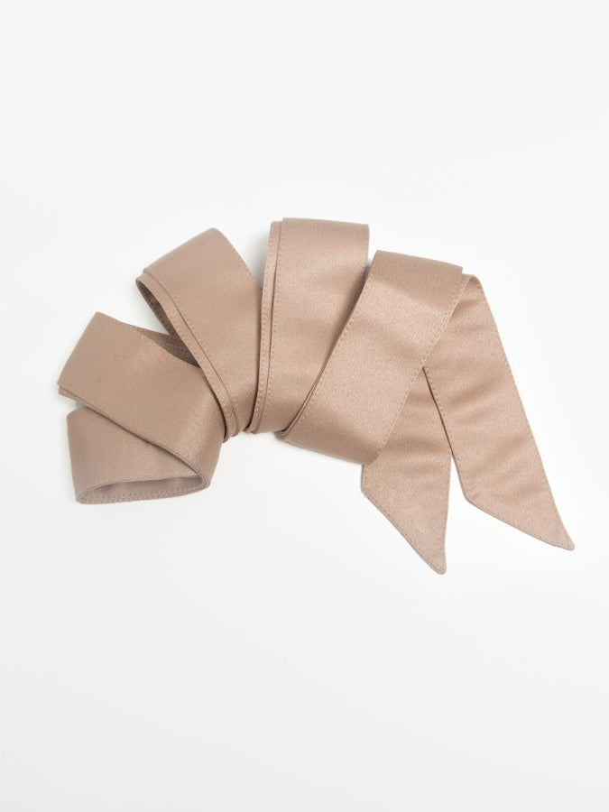 Maya Taupe Blush Satin Sash Belt