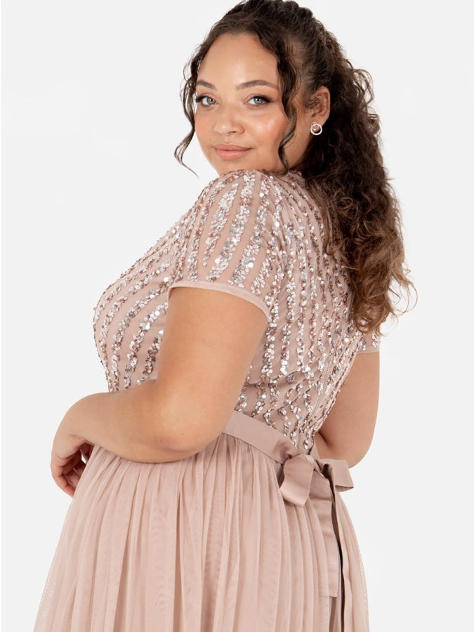 Maya Taupe Blush Satin Sash Belt